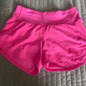 Pink Lululemon “speed up” shorts